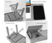 Gray Foldable Laptop Table Bed Notebook Desk w/ Cooling Fan LED light USB Ports