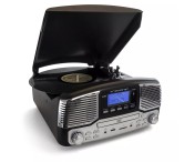 New Black Trexonic Retro Wireless Bluetooth Record Turntable CD Player USA Fast!