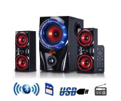 New Red Befree Sound 2.1 Channel Bluetooth Surround Sound Speaker System - Fast!