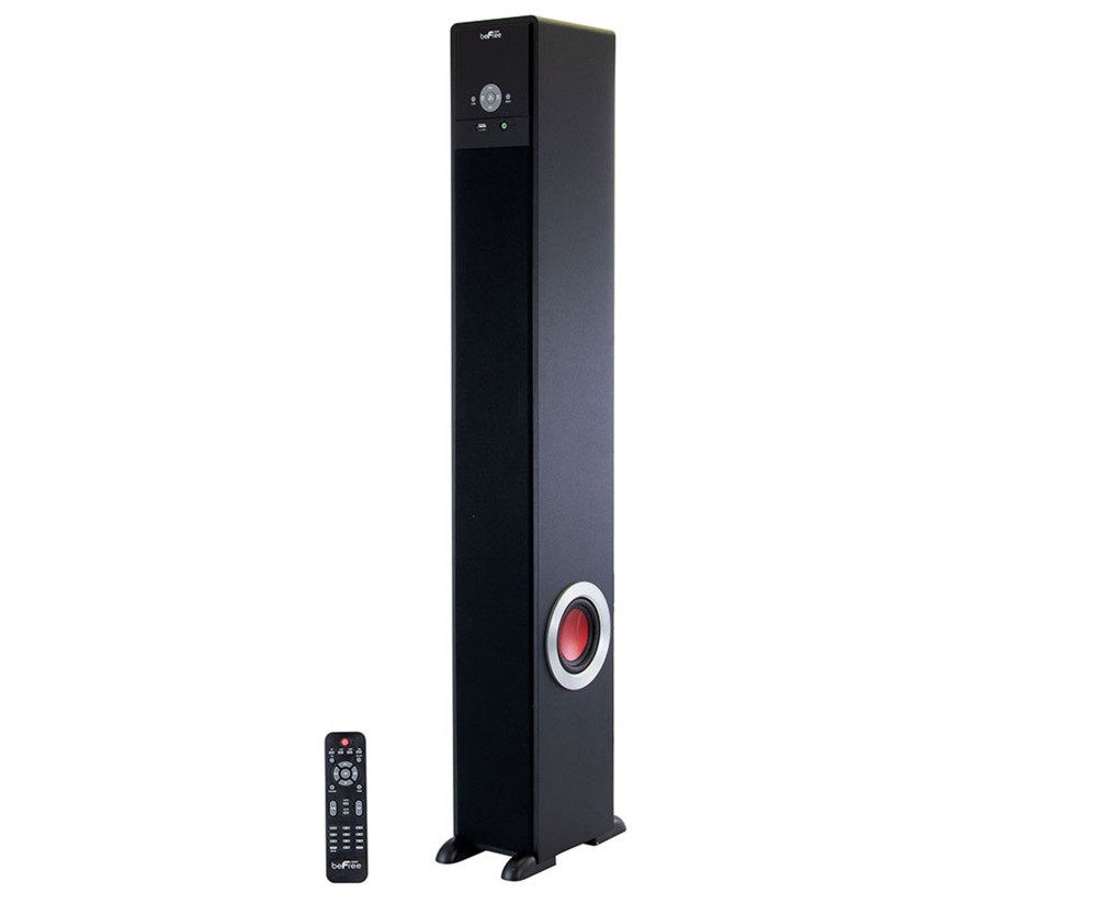 New Black Befree Bluetooth Powered 90 Watt Tower Speaker w/ 5.1 Inch Subwoofer