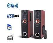 New Befree 2.1 Channel Dual Wood Tower Bluetooth Speaker w/ Optical USB SD FM